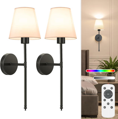 Wireless battery powered wall lamp rechargeable