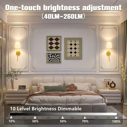 Wireless battery powered wall lamp rechargeable